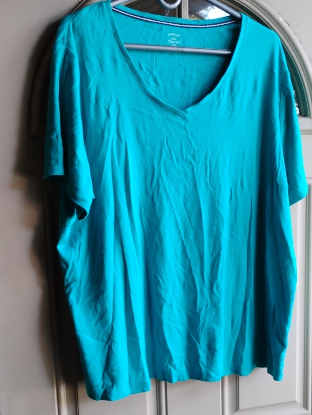 croft & barrow Turquoise V-Neck Short Sleeve Tee